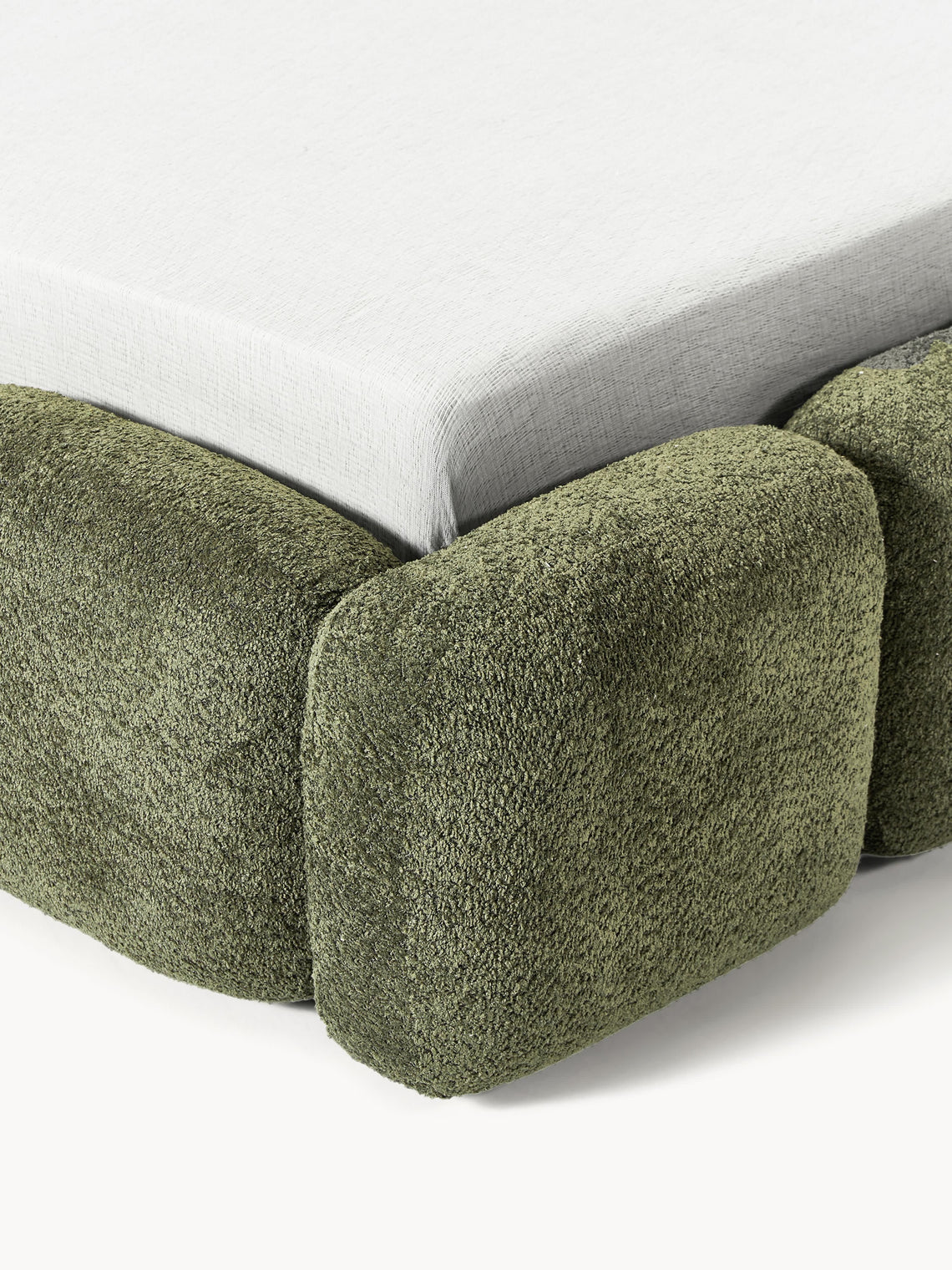 Aspen Block Panel Boucle Headboard With Base