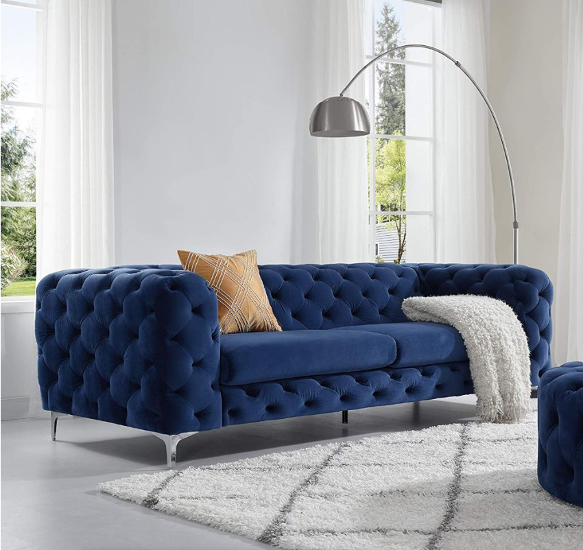 Hampton 3-Seater Velvet Chesterfield Couch