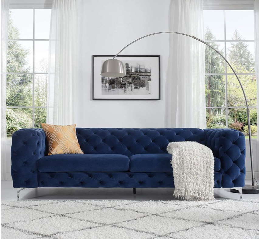 Hampton 3-Seater Velvet Chesterfield Couch