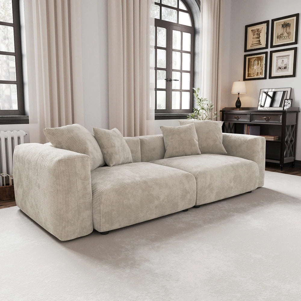 Corduroy Modular 3-Seater Sectional Couch