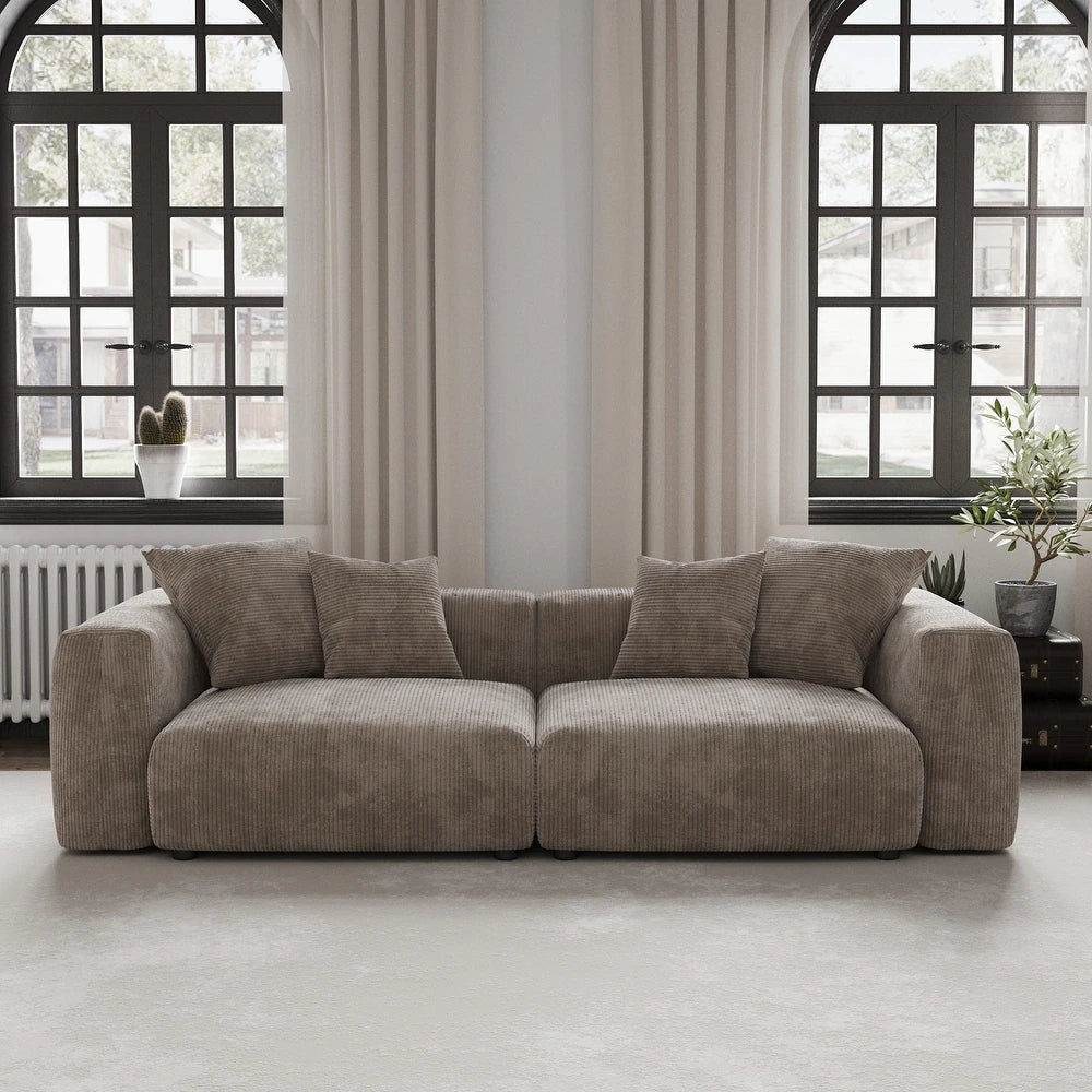 Corduroy Modular 3-Seater Sectional Couch
