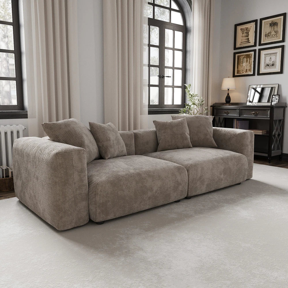 Corduroy Modular 3-Seater Sectional Couch