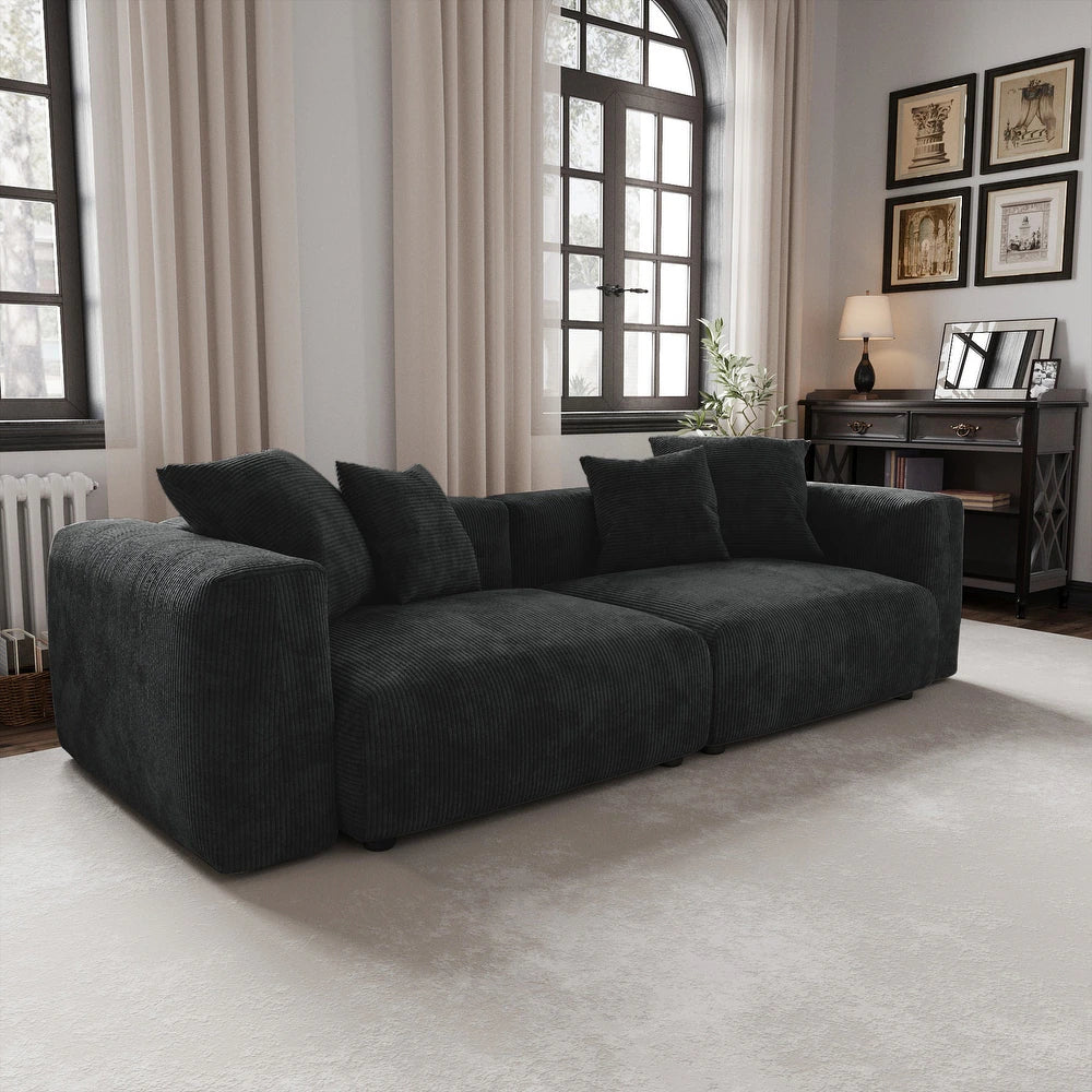 Corduroy Modular 3-Seater Sectional Couch