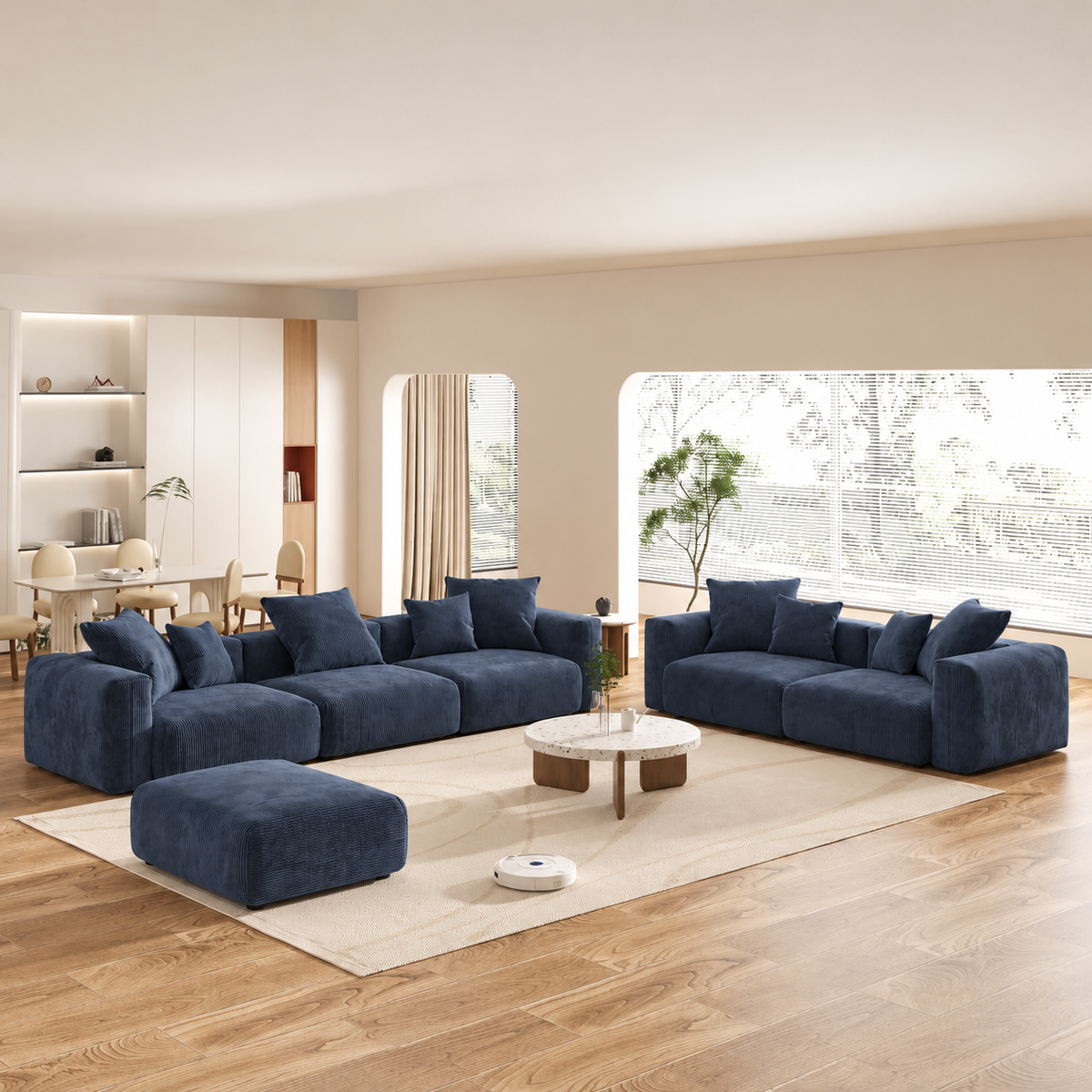 Corduroy Modular 10-Seater (Full Set) Sectional Couches