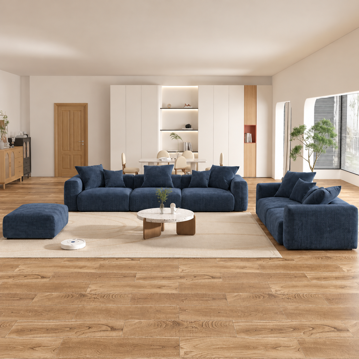 Corduroy Modular 10-Seater (Full Set) Sectional Couches