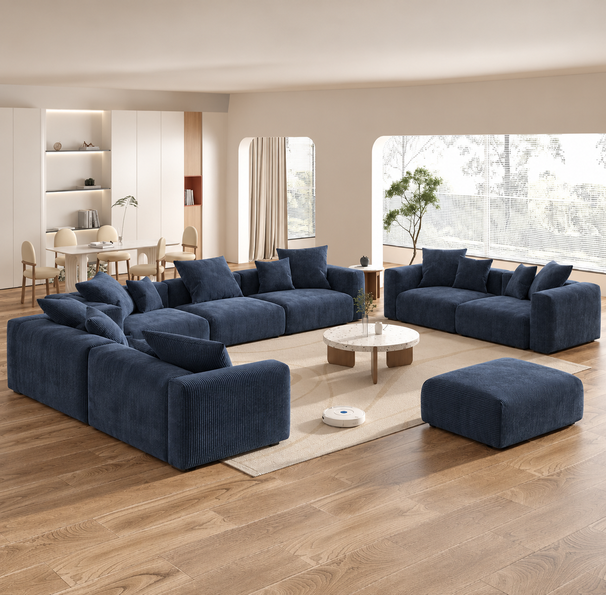 Corduroy Modular 13-Seater (Full Set) Sectional Couches