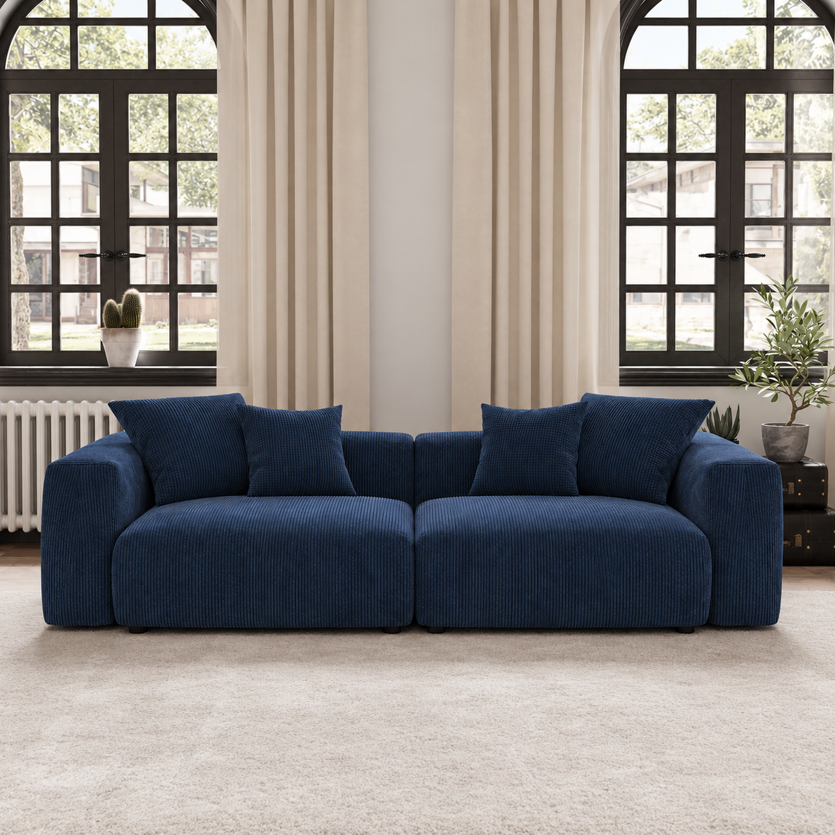 Corduroy Modular 3-Seater Sectional Couch