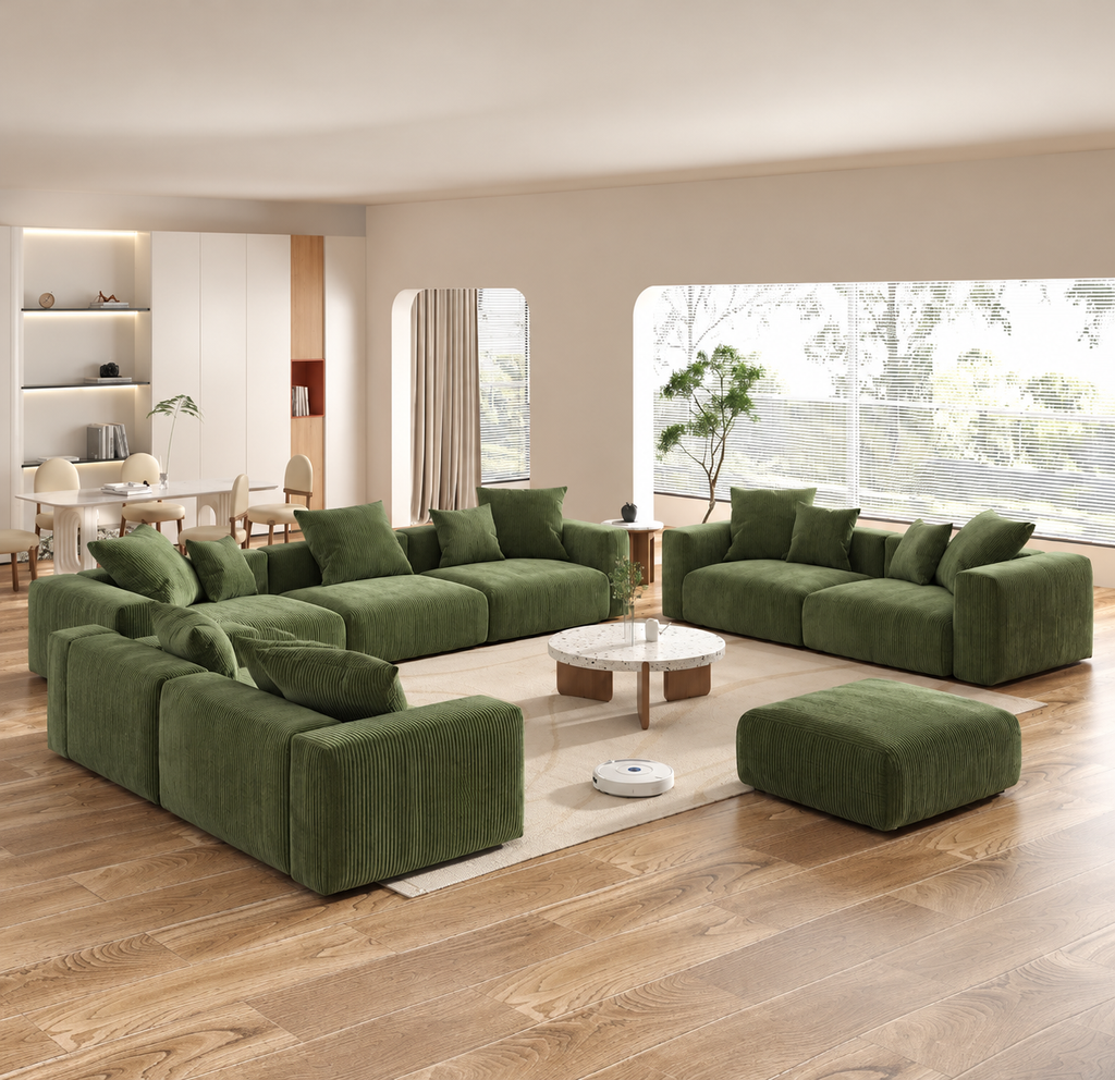 Corduroy Modular 13-Seater (Full Set) Sectional Couches